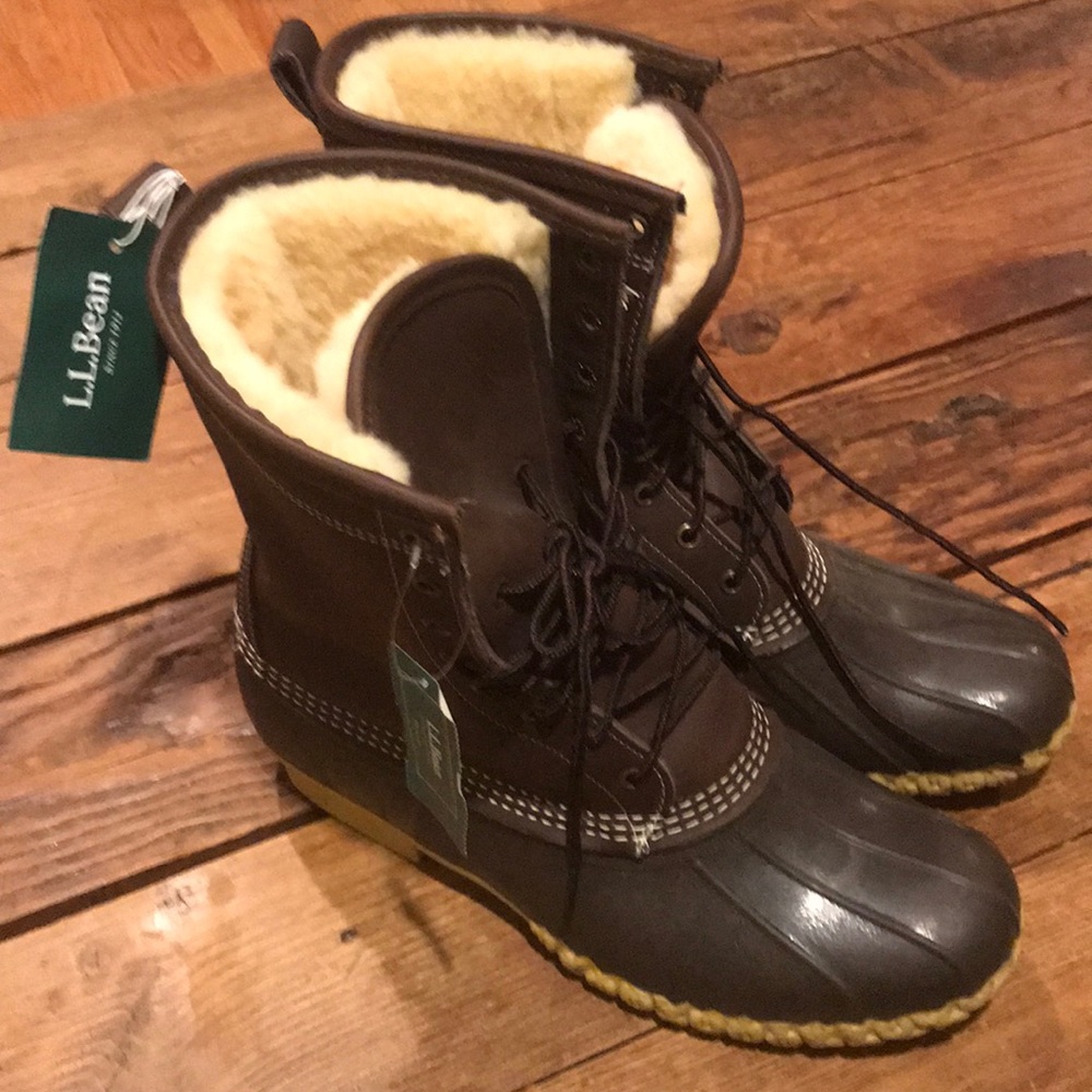 L.L. Bean Bean Boots shearling lined Men’s size 10